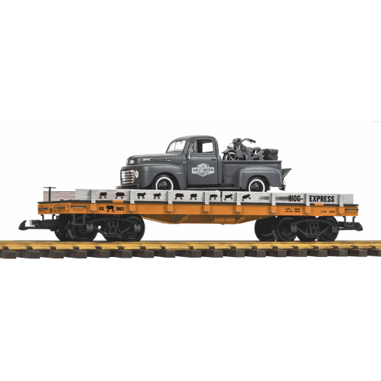 Piko 38984 , Wagon Hog Express z Ford Pickup i motocyklem Harley-Davidson, skala G